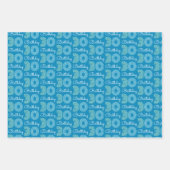 グリーンブルー30歳の誕生日 ラッピングペーパーシート (正面3)