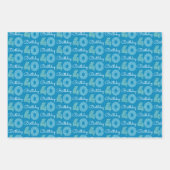 グリーンブルー40歳の誕生日 ラッピングペーパーシート (正面3)