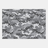 グリーンブルー&グレー迷彩柄カモフラージュ ラッピングペーパーシート (正面3)