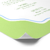 グリーンブルー スカロップ フレーム ブライダル ドリンクス ポスター (角)