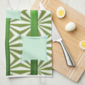 グリーンブルーaztecキッチンハンドタオル キッチンタオル (四つ折り)