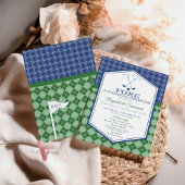 グリーンブルーPAR-TEEゴルフカップルシャワー招待状 招待状