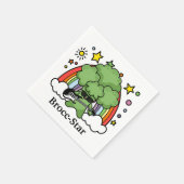 グリーンブロッコリーブロッコリー、ロックスター スタンダードカクテルナプキン (角)