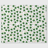 グリーンブロッコリーメリービーガンクリスマス ラッピングペーパー (フラット)