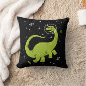 グリーンブロントサウルスディノスイン宇宙 クッション (ブランケット)