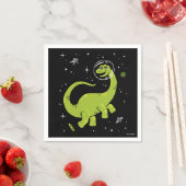 グリーンブロントサウルスディノスイン宇宙 スタンダードカクテルナプキン (インサイチュ)