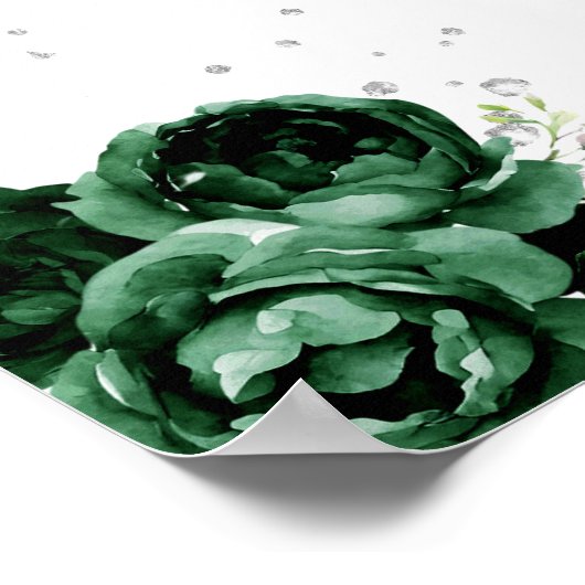 グリーンブロンドヘアプリンセス誕生日ウェルカム ポスター (角)