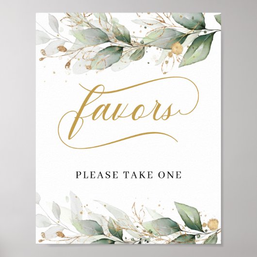 グリーンブーホユーカリ葉金ゴールドは徴候を好む ポスター (正面)