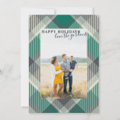 グリーンプモダンライドハッピーホリデーズフォト シーズンカード (正面)