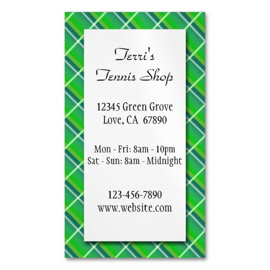 グリーンプライカスタムド小型業務磁気カード マグネット名刺 (正面縦)