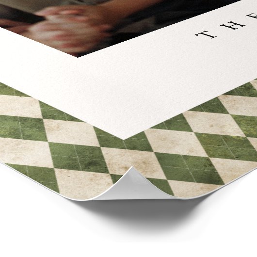 グリーンプライドカスタム家族の写真クリスマスポスター ポスター (角)