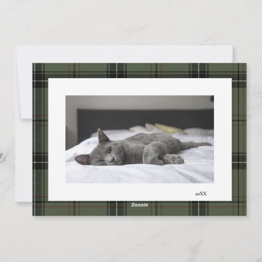 グリーンプライドカスタム2枚の横型フォトクリスマス シーズンカード (裏面)