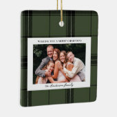 グリーンプライドカスタム2枚の横型フォトクリスマス セラミックオーナメント (右)