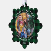 グリーンプライド素朴メリークリスマスフォト オーナメントカード (左)