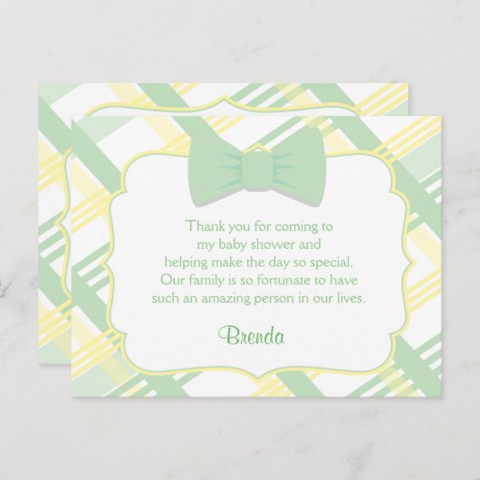 グリーンプライド赤ちゃんシャワーサンキューカード ポストカード (正面/裏面)
