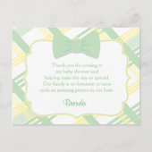 グリーンプライド赤ちゃんシャワーサンキューカード ポストカード (正面)