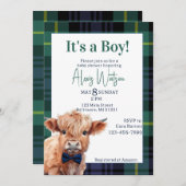 グリーンプライド高地の牛の赤ちゃんシャワー 招待状 (正面/裏面)