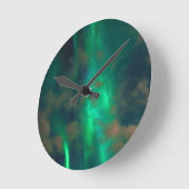グリーンプラズマオーロラノーザンライツスカイ ラウンド壁時計 (傾斜)