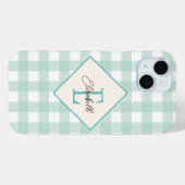 グリーンプラッド+モノグラム Case-Mate iPhoneケース (裏面 (横))