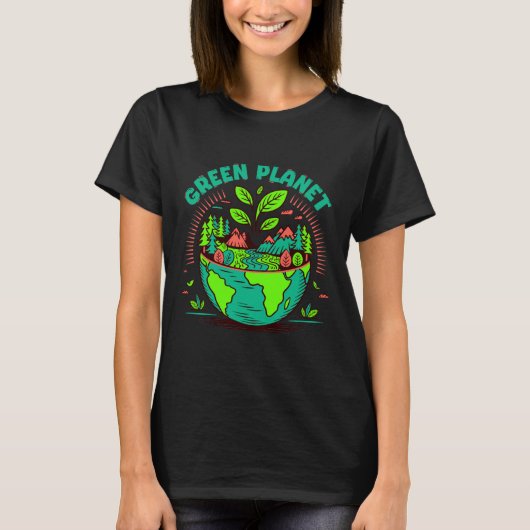 グリーンプラネットアースデイTシャツ Tシャツ (正面)