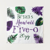 グリーンプラムパープル葉スハワイ5-0 50誕生日 タペストリー (正面)