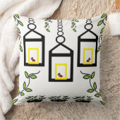 グリーンプラントバードの自然パターン クッション (ブランケット)