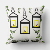 グリーンプラントバードの自然パターン クッション (裏面)