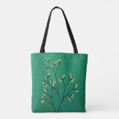グリーンプラントミニマリスト植物芸術 トートバッグ (裏面)