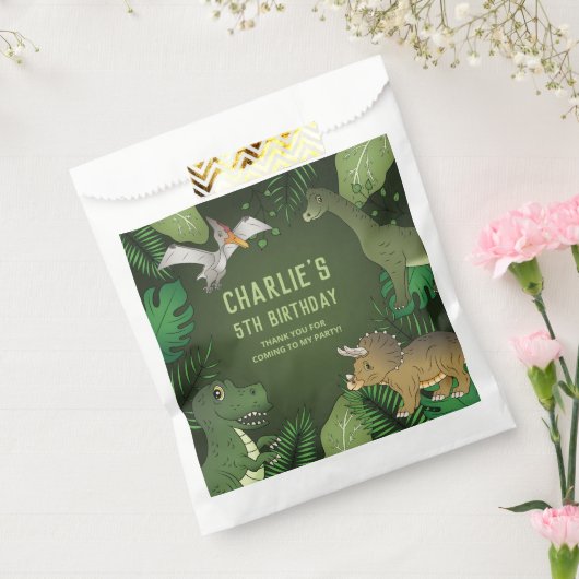 グリーンプラント付き恐竜サンキュー誕生日 フェイバーバッグ (封をした状態)