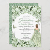 グリーンプリンセスドレスバタフライキンセアニェラ 招待状 (正面/裏面)