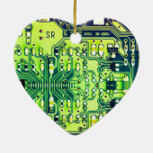 グリーンプリント基板ギークPCB パーソナライズされた セラミックオーナメント (裏面)