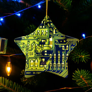 グリーンプリント基板ギークPCB パーソナライズされた セラミックオーナメント
