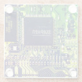 グリーンプリント基板・ギーク電子PCB ガラスコースター (裏面)