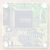 グリーンプリント基板・ギーク電子PCB ガラスコースター (裏面)