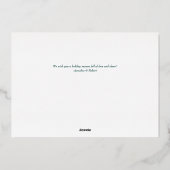 グリーンプレイドとバラ金ゴールドディアフォイルホリデーカード 箔シーズンカード (裏面)