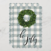グリーンプレイドのギンガムクリスマススノーリース シーズンカード (正面/裏面)