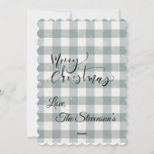 グリーンプレイドのギンガムクリスマススノーリース シーズンカード (裏面)