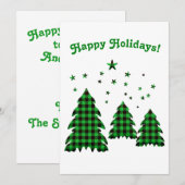 グリーンプレイドのクリスマスツリーがとってもキュートです!ハッピーホリデー! シーズンカード (正面/裏面)