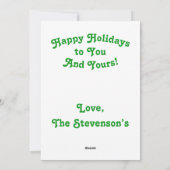 グリーンプレイドのクリスマスツリーがとってもキュートです!ハッピーホリデー! シーズンカード (裏面)