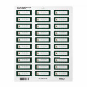 グリーンプレイドのテディベアクリスマス ラベル (フルシート)