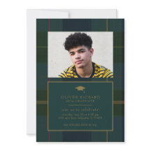 グリーンプレイドの卒業発表招待状