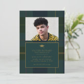 グリーンプレイドの卒業発表招待状 招待状 (スタンド正面)