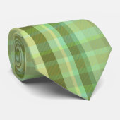 グリーンプレイドの色合い ネクタイ (ロール)