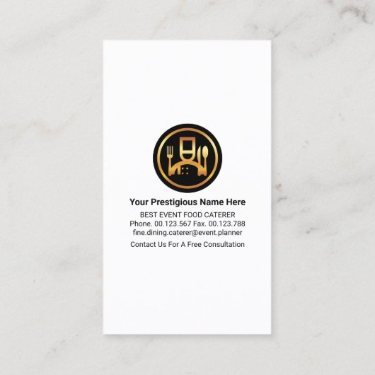 グリーンプレイドウェイタースーツ金ゴールド刃物仕出し業者 名刺 (裏面)