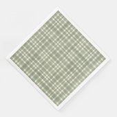 グリーンプレイドウォーターカラーギンガムパーティープレート (コーナー)