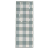 グリーンプレイドカントリーファームハウスジンガムシンプル ワインギフトバッグ (正面)