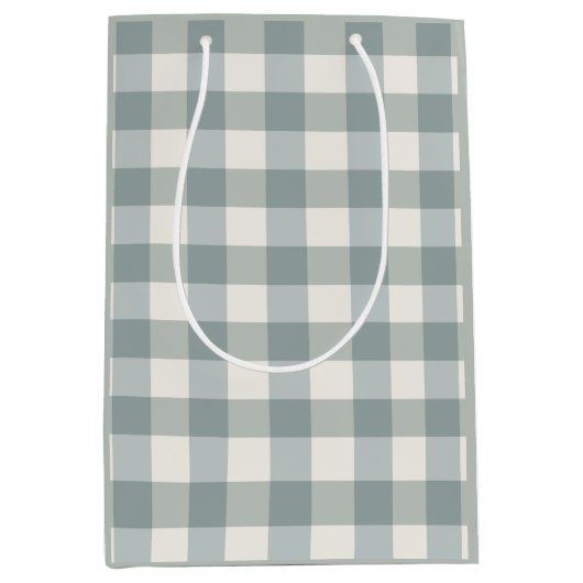 グリーンプレイドギンガムカントリーファームハウスシンプル ミディアムペーパーバッグ (正面)