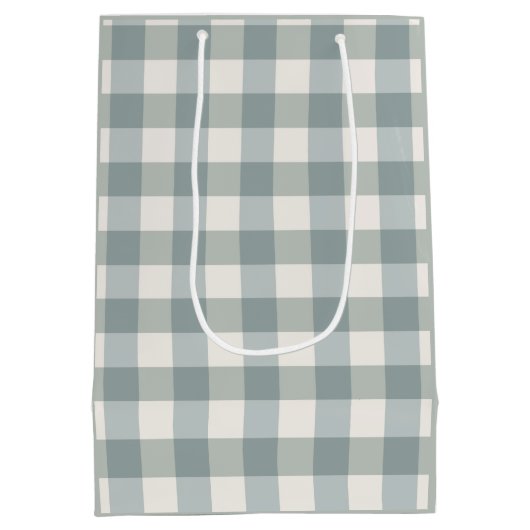 グリーンプレイドギンガムカントリーファームハウスシンプル ミディアムペーパーバッグ (裏面)