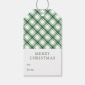 グリーンプレイドクリスマスギフトタグ ギフトタグ (正面)