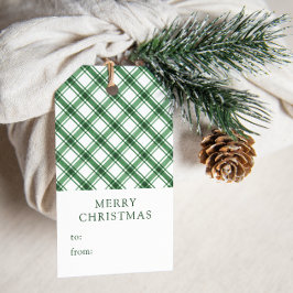 グリーンプレイドクリスマスギフトタグ ギフトタグ
